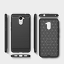 Huawei Y7 Prime TPU Case Carbon Fiber Optik Brushed Schutz H�lle Grau