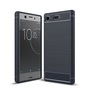 Sony Xperia XZ1 Mini TPU Case Carbon Fiber Optik Brushed Schutz H�lle Blau