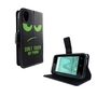 Handyh�lle Tasche f�r Wiko Sunny 2 Dont Touch My Phone Gr�n