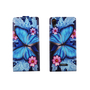 Handyh�lle Tasche Flip f�r Wiko Lenny 4 Blauer Schmetterling