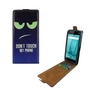Handyh�lle Tasche Flip f�r Wiko Lenny 4 Dont Touch My Phone Blau / Gr�n