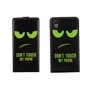 Handyh�lle Tasche Flip f�r Wiko Sunny 2 Dont Touch My Phone Gr�n