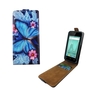 Handyh�lle Tasche Flip f�r Wiko Sunny 2 Blauer Schmetterling