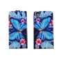 Handyh�lle Tasche Flip f�r Wiko Sunny 2 Blauer Schmetterling