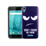 Handy H�lle f�r Wiko Lenny 4 Dont Touch My Phone Blau Smartphone Cover Bumper Schale Etuis