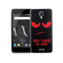 Handy H�lle f�r Wiko Jerry 2 Dont Touch My Phone Rot Smartphone Cover Bumper Schale Etuis