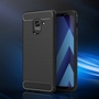 Samsung Galaxy A8 2018 TPU Case Carbon Fiber Optik Brushed Schutz Hlle Schwarz