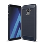 Samsung Galaxy A8 Plus 2018 TPU Case Carbon Fiber Optik Brushed Schutz H�lle Blau