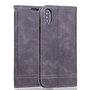 Handy H�lle Schutz Tasche f�r Apple iPhone X Cover Wallet Etui Grau
