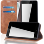 Handy H�lle Schutz Tasche f�r Wiko Lenny 4 Plus Cover Wallet Etui Braun