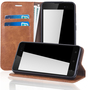Handy H�lle Schutz Tasche f�r Wiko Sunny 2 Plus Cover Wallet Etui Braun