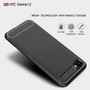 HTC Desire 12 H�lle Silikon Grau Carbon Optik Case TPU Handyh�lle Bumper 211756