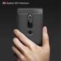 Sony Xperia XZ2 Premium H�lle Silikon Blau Carbon Optik Case TPU Handyh�lle Bumper 211788