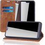Handy H�lle Schutz Tasche f�r Huawei P20 Cover Wallet Etui Braun