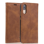 Handy H�lle Schutz Tasche f�r Huawei P20 Cover Wallet Etui Braun