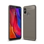 Xiaomi Mi 8 H�lle Silikon Grau Carbon Optik Case TPU Handyh�lle Bumper