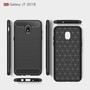 Samsung Galaxy J7 2018 H�lle Silikon Grau Carbon Optik Case TPU Handyh�lle Bumper