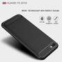 Huawei Y5 2018 H�lle Silikon Grau Carbon Optik Case TPU Handyh�lle Bumper