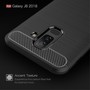 Samsung Galaxy J8 2018 H�lle Silikon Grau Carbon Optik Case TPU Handyh�lle Bumper