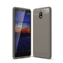 Nokia 3.1 H�lle Silikon Grau Carbon Optik Case TPU Handyh�lle Bumper