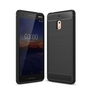 Nokia 2.1 H�lle Silikon Schwarz Carbon Optik Case TPU Handyh�lle Bumper