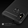 Xiaomi Redmi 6 Pro H�lle Silikon Grau Carbon Optik Case TPU Handyh�lle Bumper