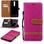 Tasche f�r Nokia 5.1 Jeans Cover Handy Schutz H�lle Case Pink