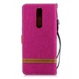 Tasche f�r Nokia 5.1 Jeans Cover Handy Schutz H�lle Case Pink