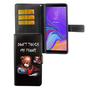 Samsung Galaxy A9 2018 Tasche Handy H�lle Schutz-Cover Flip-Case mit Kartenfach  Dont touch my phone