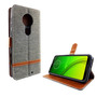 Motorola Moto G7 Handy H�lle Schutz-Tasche Case Cover Kartenfach Etui Wallet Grau