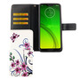 Motorola Moto G7 Tasche Handy H�lle Schutz-Cover Flip-Case mit Kartenfach Lotusblume