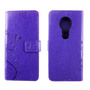 Motorola Moto G7 Handy H�lle Schutz-Tasche Cover Flip-Case Kartenfach Violett