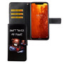 Nokia 8.1 / Nokia X7 Tasche Handy H�lle Schutz-Cover Flip-Case mit Kartenfach Dont touch my phone