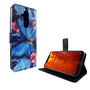Nokia 8.1 / Nokia X7 Tasche Handy H�lle Schutz-Cover Flip-Case mit Kartenfach Blauer Schmetterling