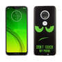 Motorola Moto G7 K�nig Design Handy H�lle Schutz-Case Cover Bumper Dont Touch My Phone Gr�n