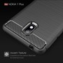 Nokia 1 Plus TPU Case Carbon Fiber Optik Brushed Schutz H�lle Grau