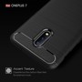 OnePlus 7 TPU Case Carbon Fiber Optik Brushed Schutz H�lle Blau