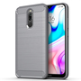 Xiaomi Redmi 8 TPU Case Carbon Fiber Optik Brushed Schutz Hlle Grau
