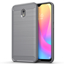 Xiaomi Redmi 8A TPU Case Carbon Fiber Optik Brushed Schutz Hlle Grau