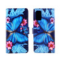 Samsung Galaxy S20 Plus Tasche Handy H�lle Schutz-Cover Flip-Case mit Kartenfach Blauer Schmetterling