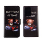 Samsung Galaxy S20 Ultra Tasche Handy H�lle Schutz-Cover Flip-Case mit Kartenfach Dont touch my phone