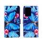 Samsung Galaxy S20 Ultra Tasche Handy H�lle Schutz-Cover Flip-Case mit Kartenfach Blauer Schmetterling