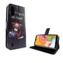 Samsung Galaxy A01 Tasche Handy Hlle Schutz-Cover Flip-Case mit Kartenfach Dont touch my phone