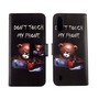 Samsung Galaxy A01 Tasche Handy Hlle Schutz-Cover Flip-Case mit Kartenfach Dont touch my phone