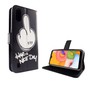 Samsung Galaxy A01 Tasche Handy H�lle Schutz-Cover Flip-Case mit Kartenfach Have a nice day