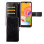 Samsung Galaxy A01 Handy H�lle Schutz-Tasche Cover Flip-Case Kartenfach Schwarz