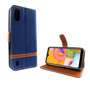 Samsung Galaxy A01 Handy H�lle Schutz-Tasche Case Cover Kartenfach Etui Wallet Blau