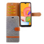 Samsung Galaxy A01 Handy H�lle Schutz-Tasche Case Cover Kartenfach Etui Wallet Grau