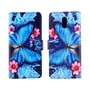 Nokia 2.3 Tasche Handy H�lle Schutz-Cover Flip-Case mit Kartenfach Blauer Schmetterling