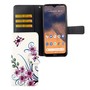 Nokia 2.3 Tasche Handy H�lle Schutz-Cover Flip-Case mit Kartenfach Lotusblume